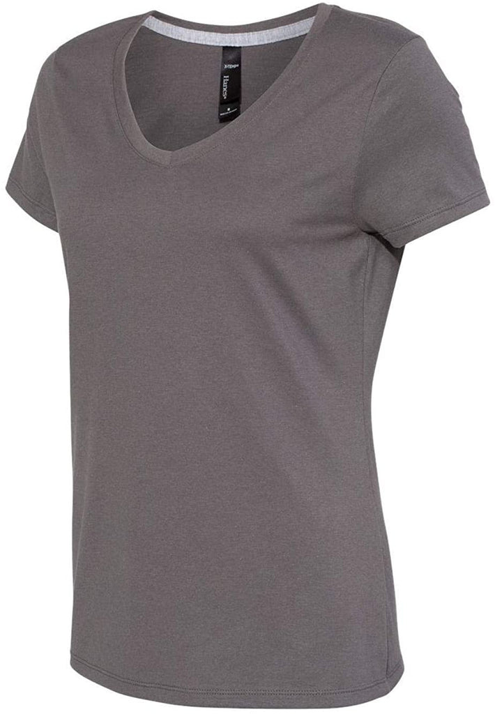 Hanes X-Temp Women’s V-Neck Short Sleeve T-Shirt M Smoke Grey