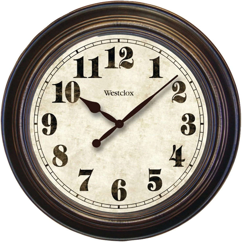 Westclox Classic Large Wall Clock, Brown