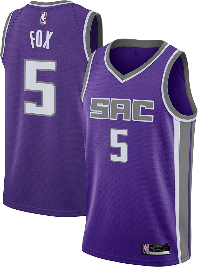 De'Aaron Fox Sacramento Kings #5 Purple Youth 8-20 Icon Edition Swingman Jersey