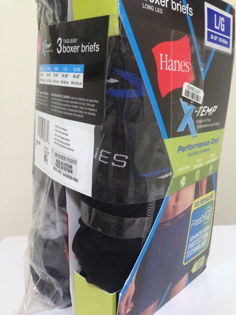 Hanes Men's Boxer Briefs 8-Pack Combo Pack 5 Regular + 3 X-Temp Long Leg