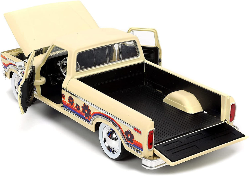 Compatible with 1979 Ford F-150 Pickup Truck Cream I Love 70's 1/24 Diecast Model Car by Jada 31609