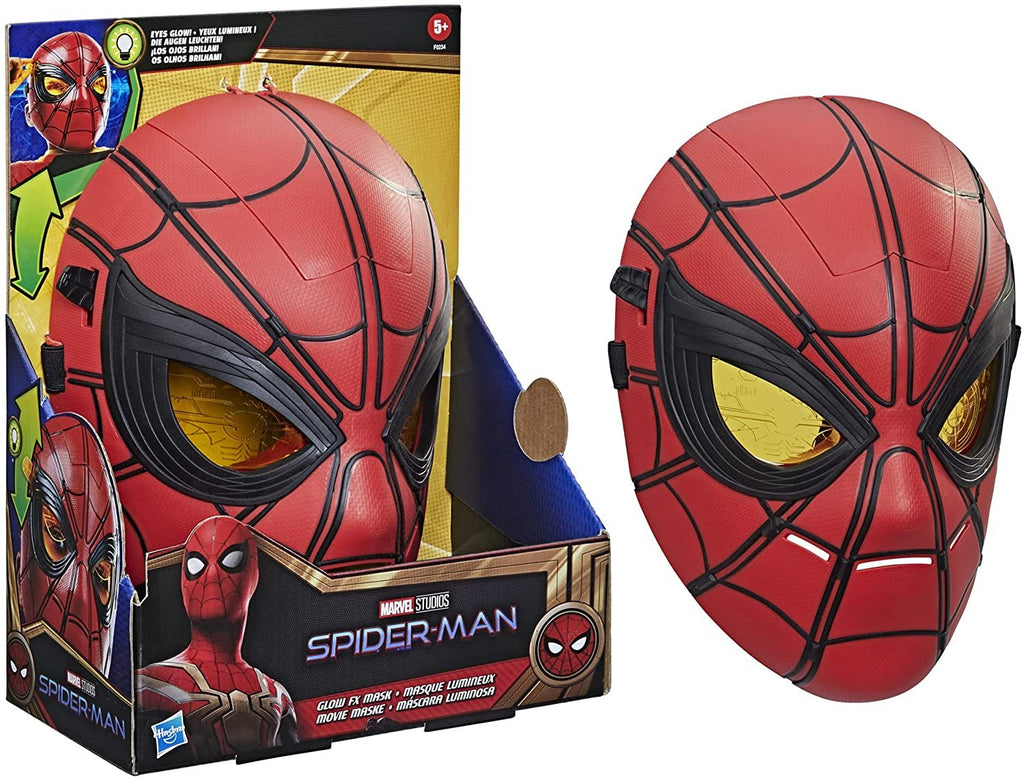 Spider-Man Marvel Glow FX Mask Electronic Wearable Toy with Light-Up Moving Eyes for Role Play, for Kids Ages 5 and Up