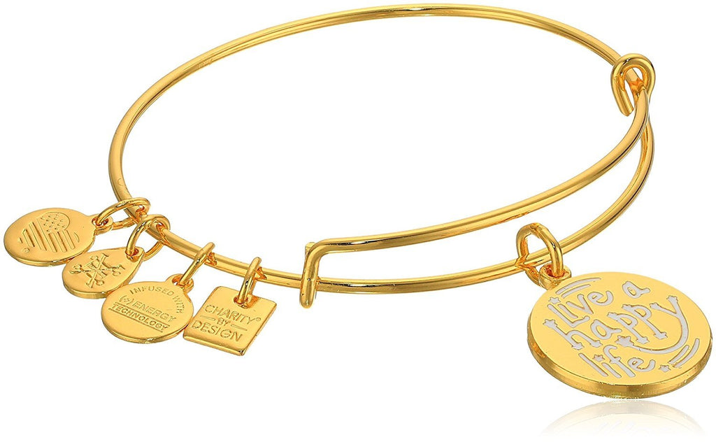 Alex and ANI Charity by Design, Live a Happy Life Bangle Bracelet