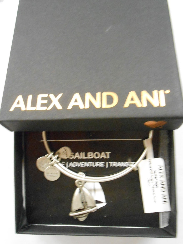 Alex and Ani "Bangle Bar" Sailboat Expandable Wire Bangle Bracelet, 7.75"