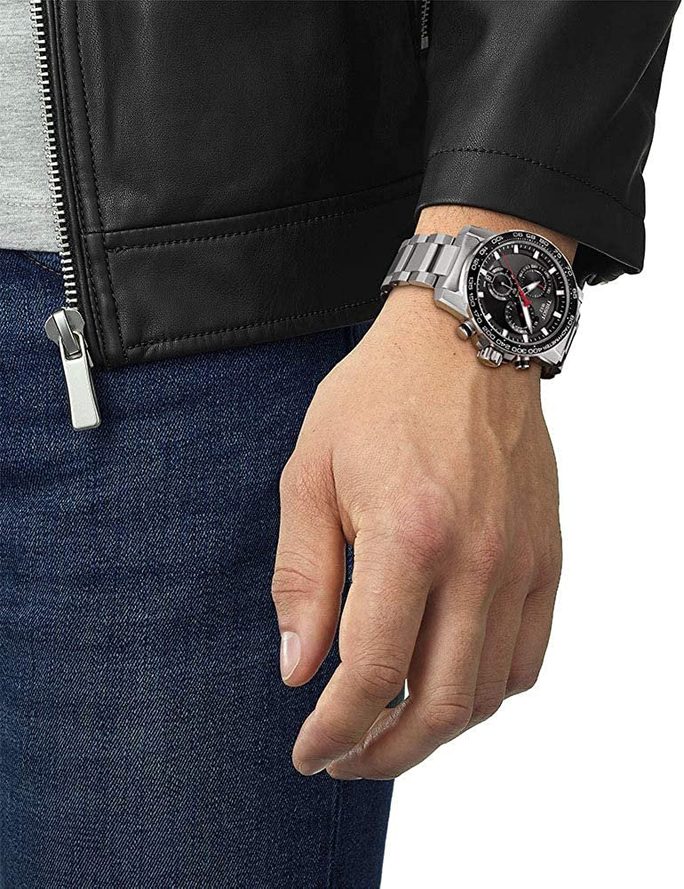 Tissot Men's Supersport Chrono Swiss Quartz Stainless Steel Strap, Grey, 22 Casual Watch (Model: T1256171105100)