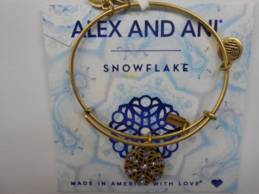 Alex and Ani 2016 Snowflake Expandable Wire Bangle Charm Bracelet