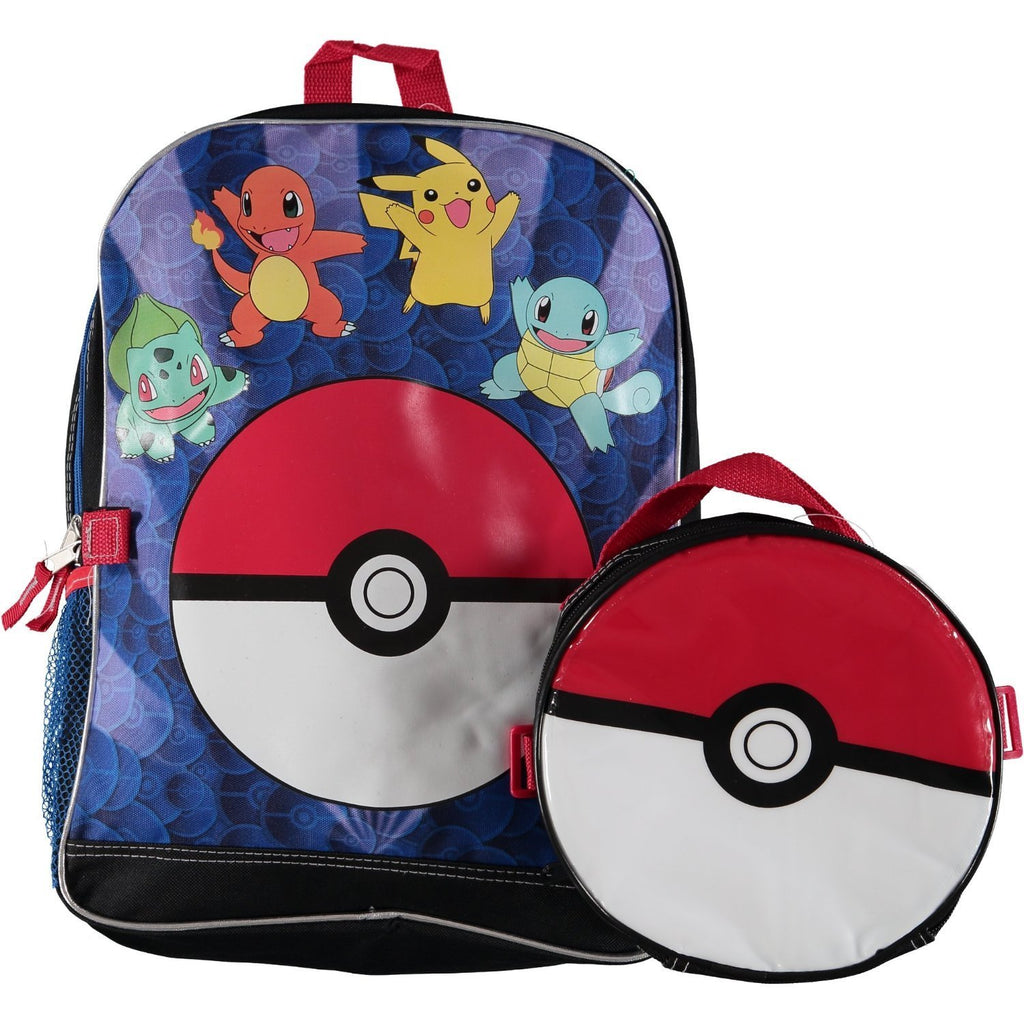 Pokemon Bust Out 16 Inch Backpack with Lunch Bag Set