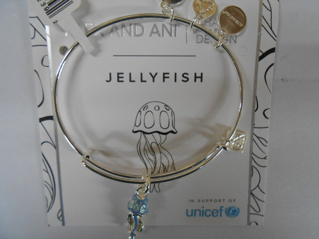 Alex and Ani Charity By Design Jelly Fish Expandable Sterling Silver Bangle Bracelet