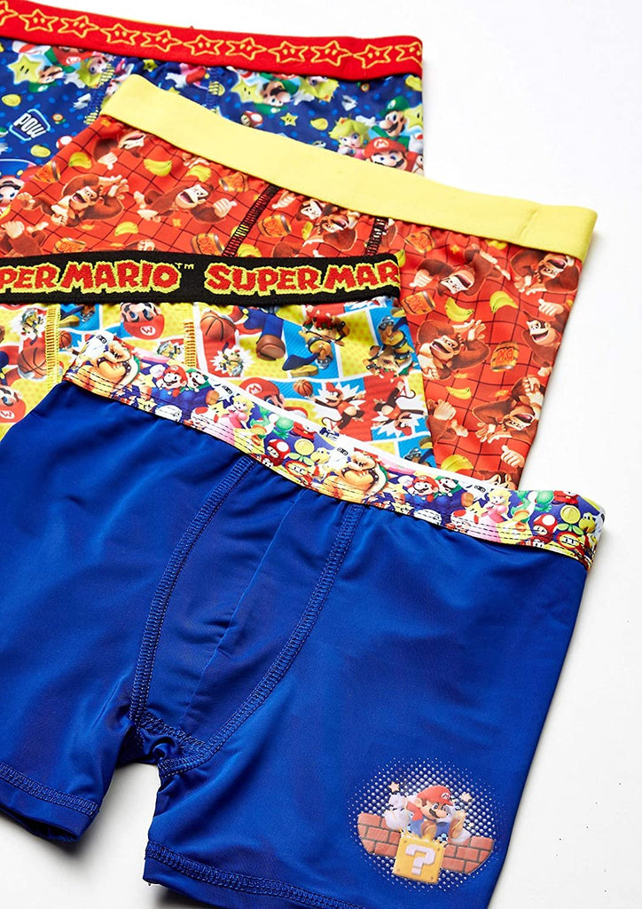 Nintendo Boys' Little Super Mario Brothers Underwear Multipacks, 4pk Athletic, 4
