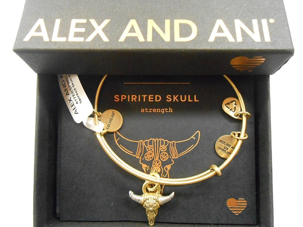 Alex and ANI Spirited Skull Bangle Bracelet, Expandable