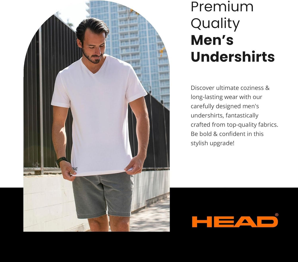 HEAD Men's White Crew Neck Tee 6-Pack - Sizes S-2X