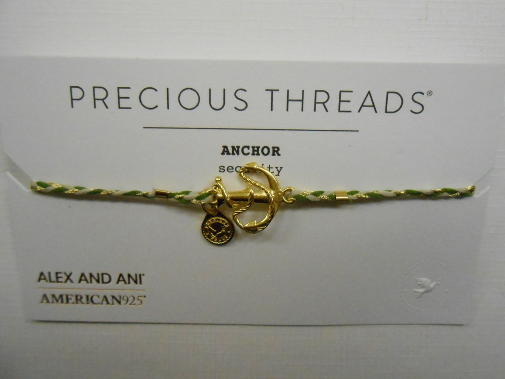 Alex and Ani Womens Precious Threads - Anchor Succulent Braid Bracelet