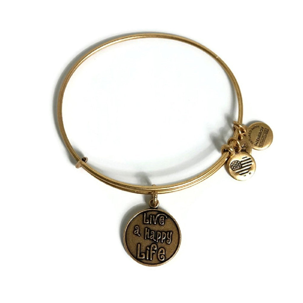 Alex and Ani Bangle Bar Live A Happy Life Expandable Bracelet