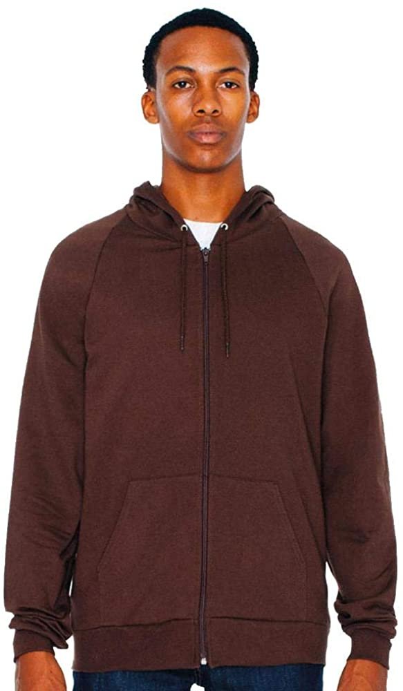 American Apparel Unisex California Fleece Zip Hoodie XS BROWN