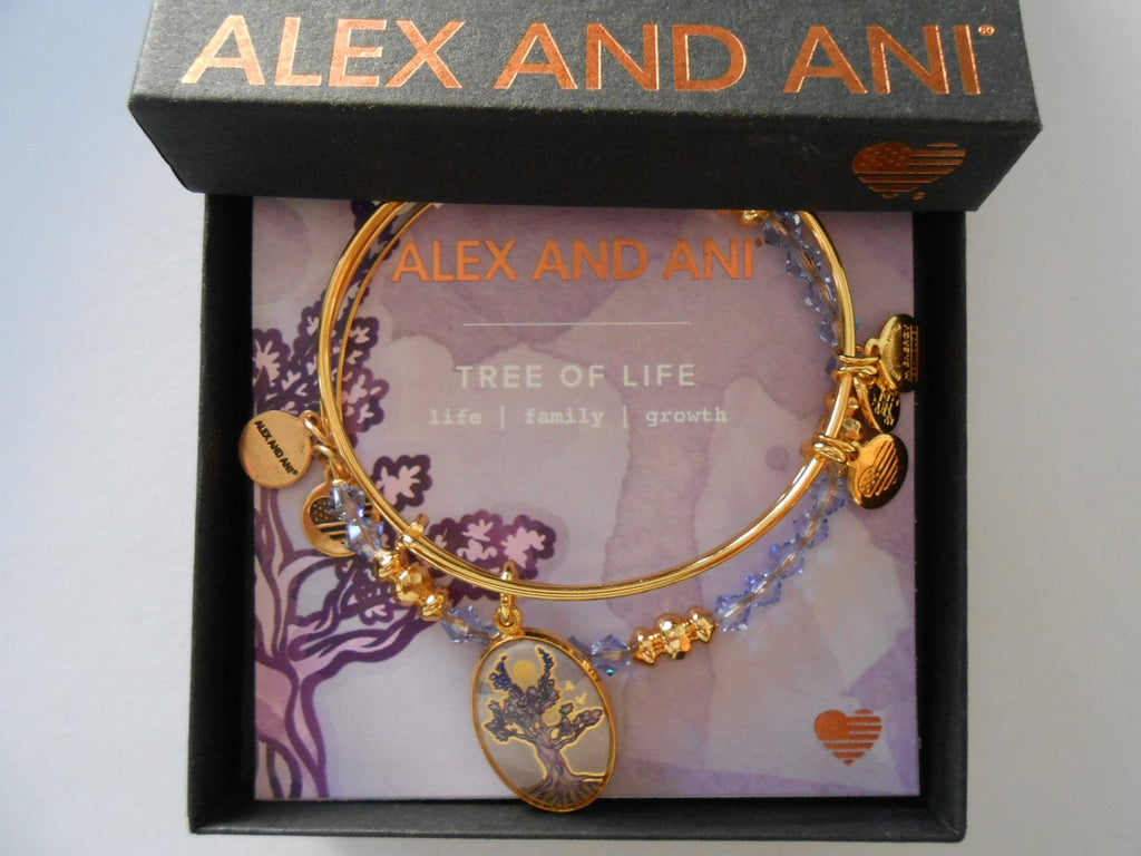 Alex and Ani Women's Art Infusion Set Tree of Life Bangle Bracelet, Shiny Gold, Expandable