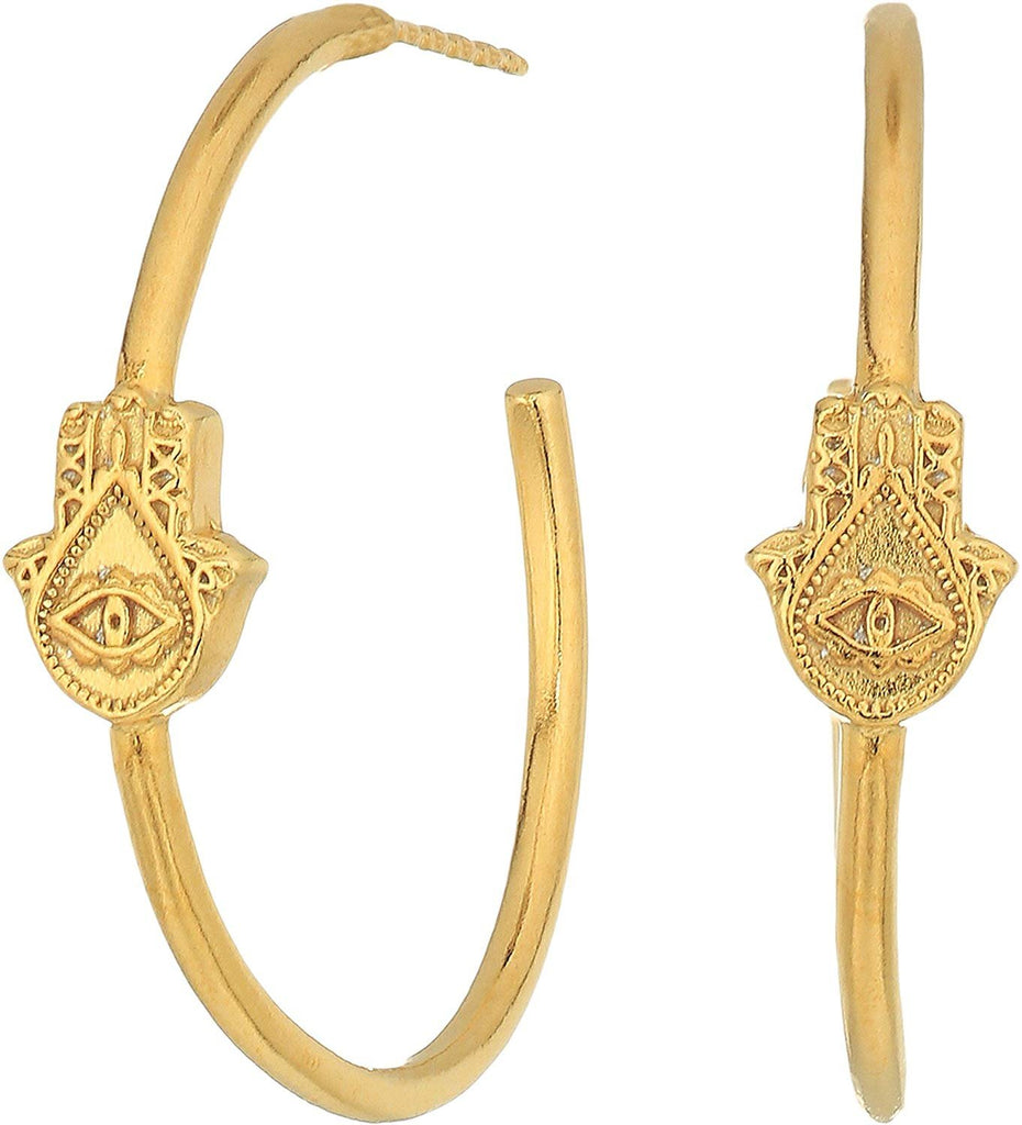 Alex and Ani Women's Hand of Fatima Hoop Earrings