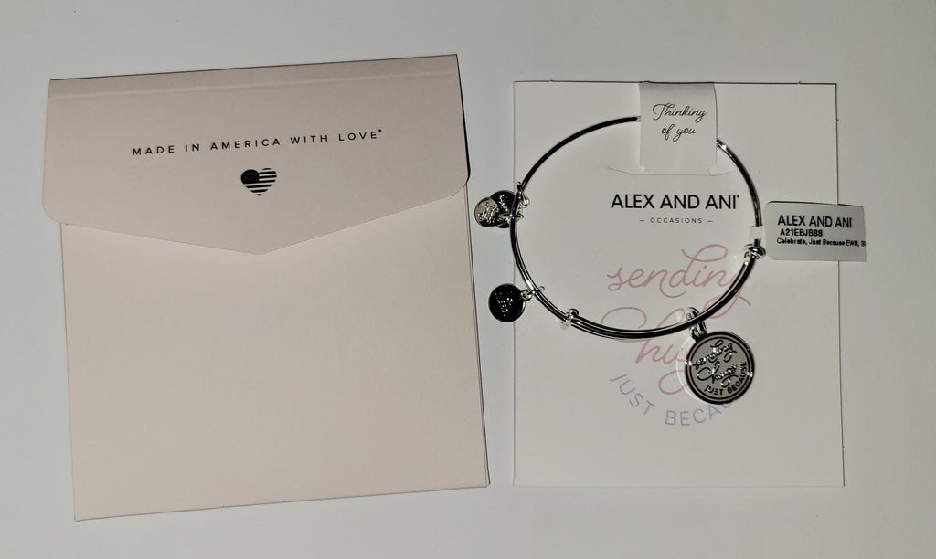 Alex and Ani Celebrate, Just Because EWB, Shiny Silver One Size Bracelet