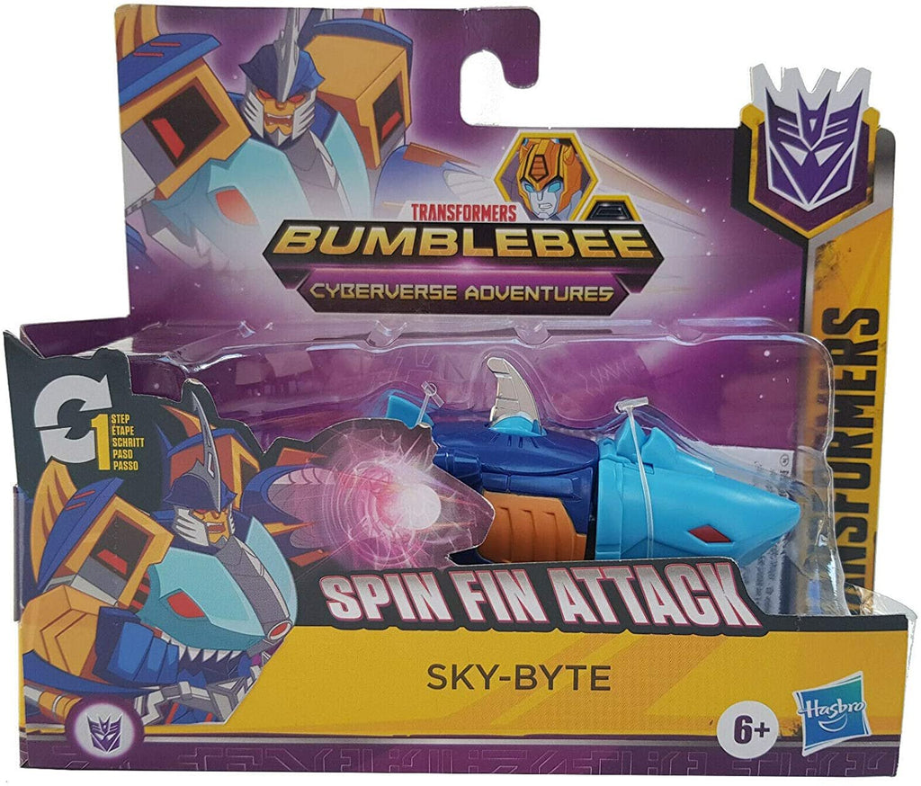 Transformers Bumblebee Cyberverse Adventures Toys Action Attackers, 1 Step Changer Sky-Byte Action Figure, Children Aged 6 and Up, 10.5 cm