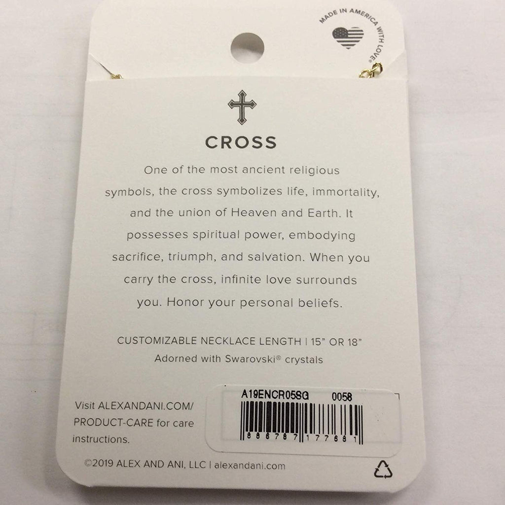 Alex and Ani Cross & Crystal 18" Delicate Necklace Shiny Gold One Size