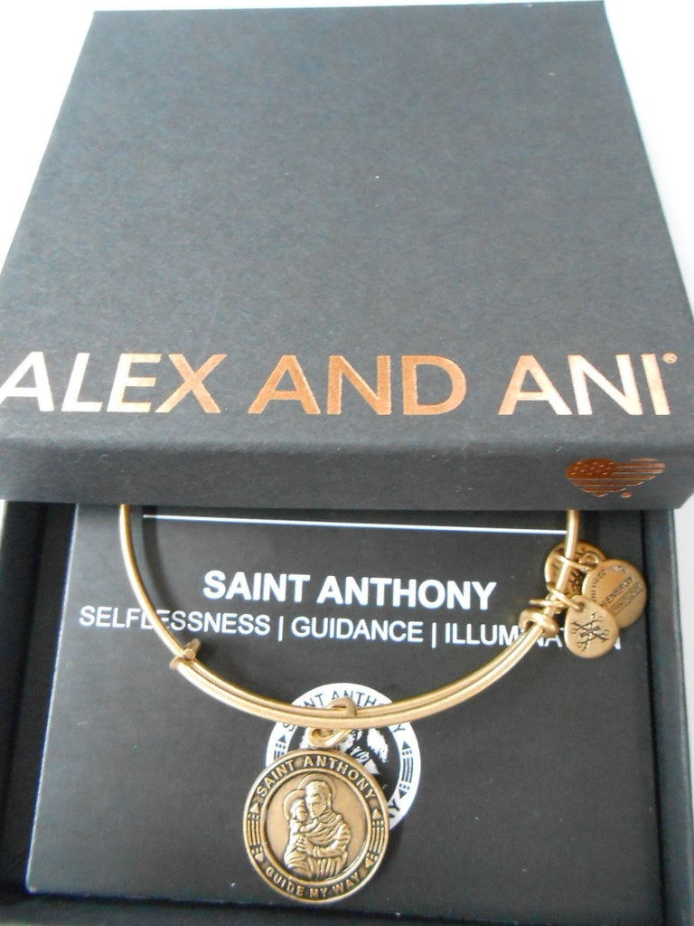 Alex and Ani ST. Anthony Expandable Wire Bracelet Rafaelian Gold NWT/Box/Card