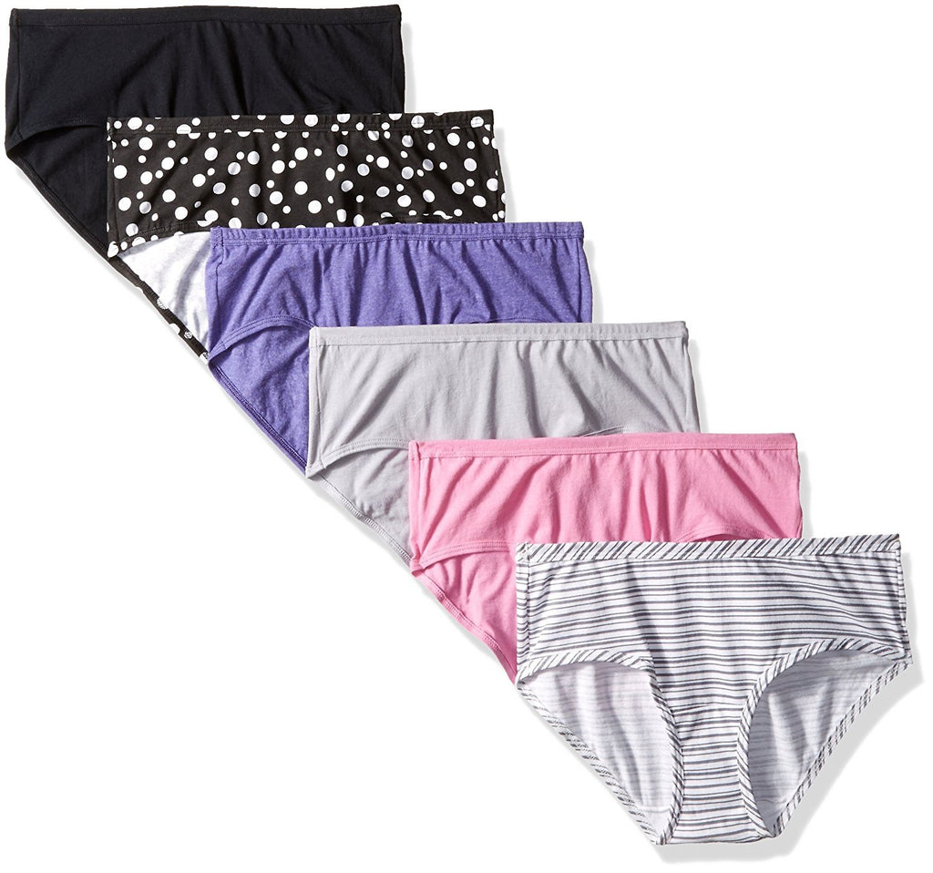 Fruit of the Loom Women's 6 Pack Comfort Covered Cotton Hipster Panties