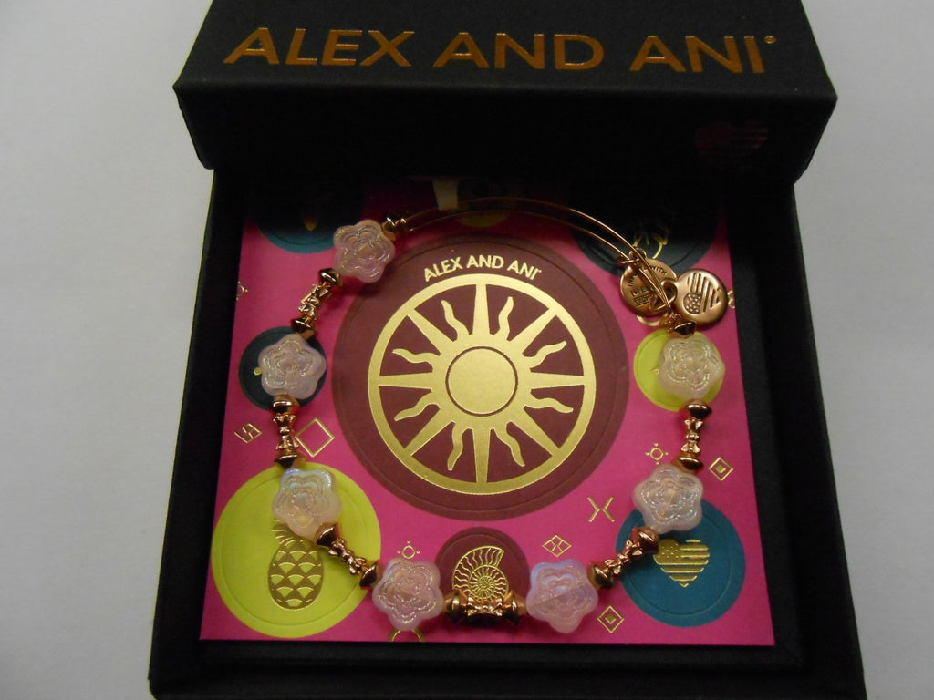 Alex and Ani Womens Flower Halo Coral Bangle