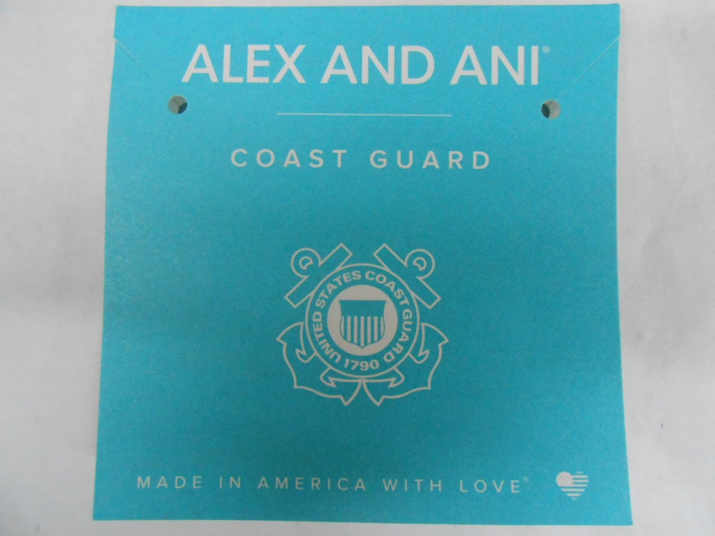 Alex and Ani Armed Forces US Coast Guard Expandable Wire Bangle Charm Bracelet