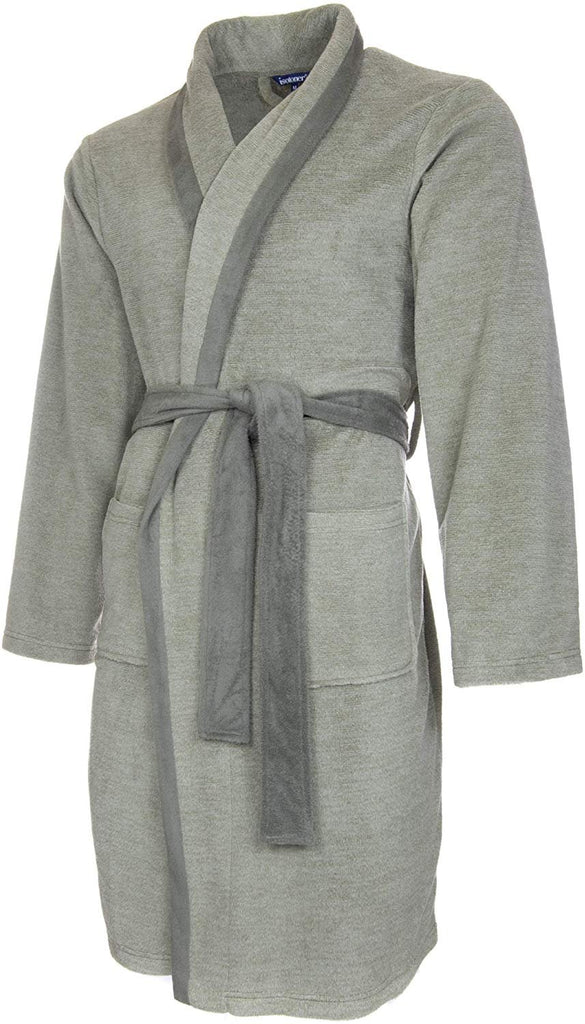 ISOTONER Mens Sleep Robe- Pockets Super Soft Jersey Plush Pajama