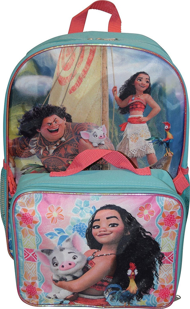 Disney Girl's Princess Moana 16" Backpack W/ Detachable Lunch Box
