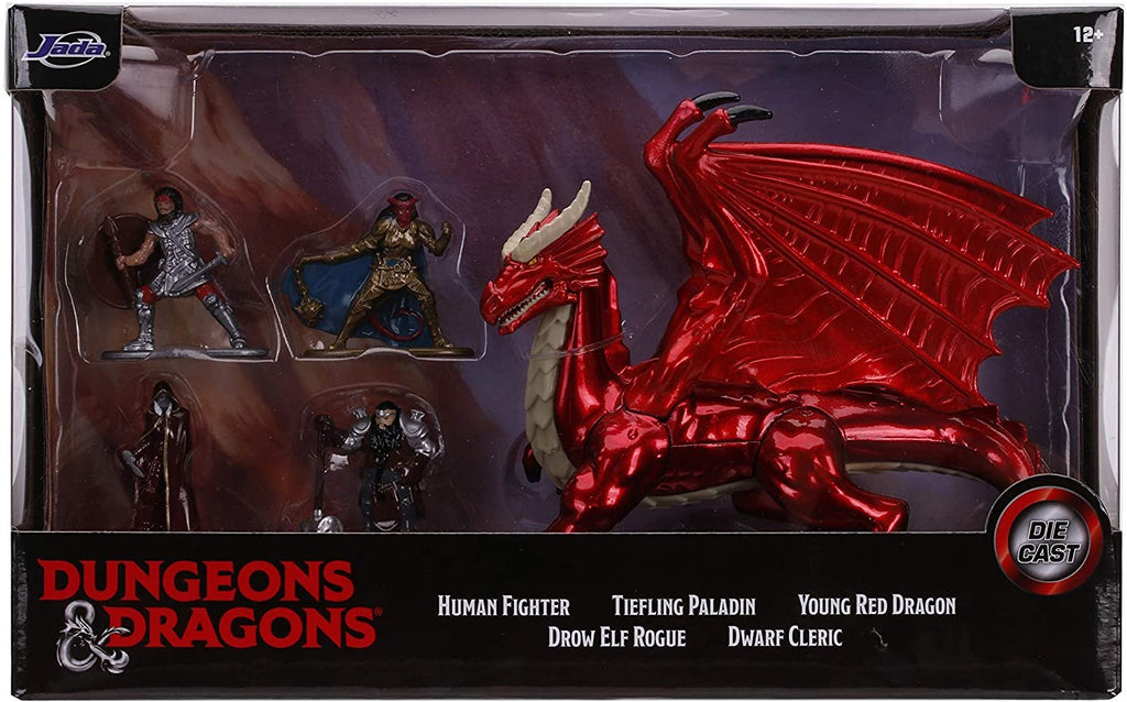 Jada Toys "Dungeons & Dragons 1.65"" Die-cast Metal Collectible Figures Deluxe 5-Pack Wave 1, Toys for Kids and Adults, 4 cm