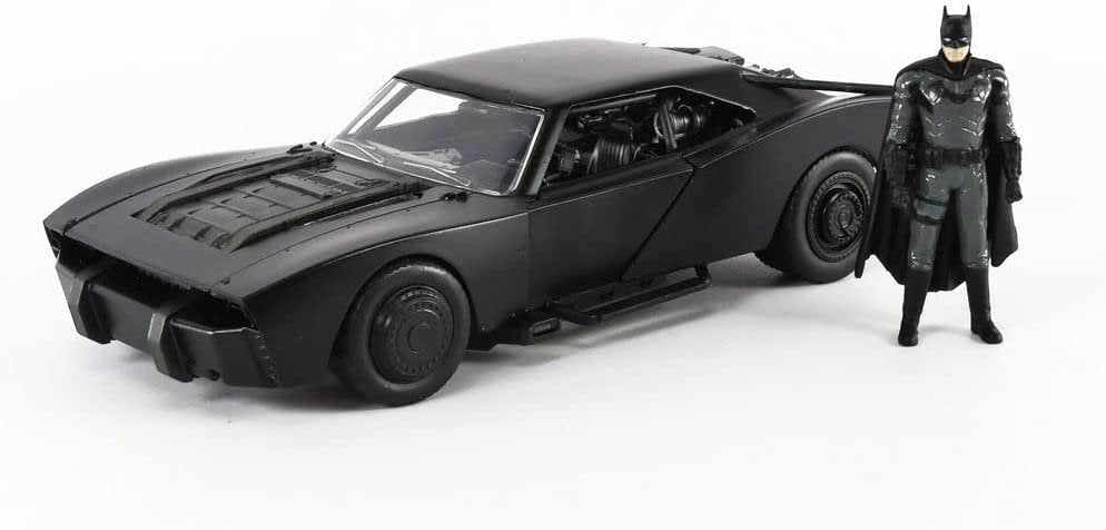 DC Comics 1:24 The Batman Batmobile Die-cast Car w/ 2.75" Batman Figure, Toys for Kids and Adults