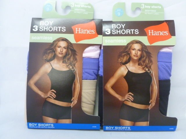 HANES 6-pack LADIES SEAMLESS BOY SHORTS/ BIKINIS/ HIPSTERS Sizes 5-9