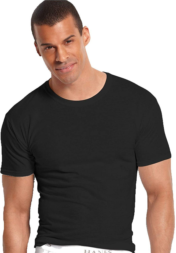 Platinum Men's Underwear, Crew Neck T-Shirt 4 Pack - Black