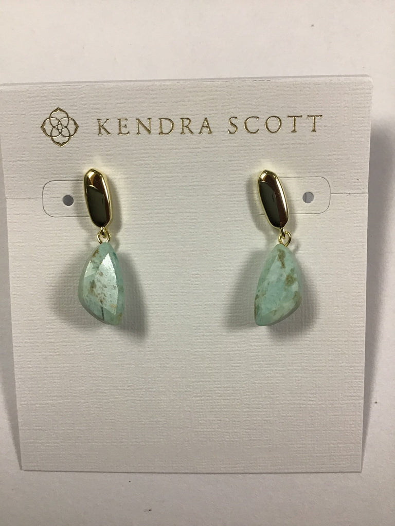 Kendra Scott Ivy Drop Earrings, Gold Sea Green