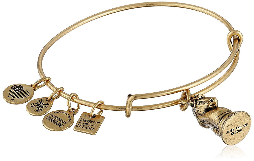 Alex and Ani The Knight Expandable Rafaelian Gold Bangle Bracelet