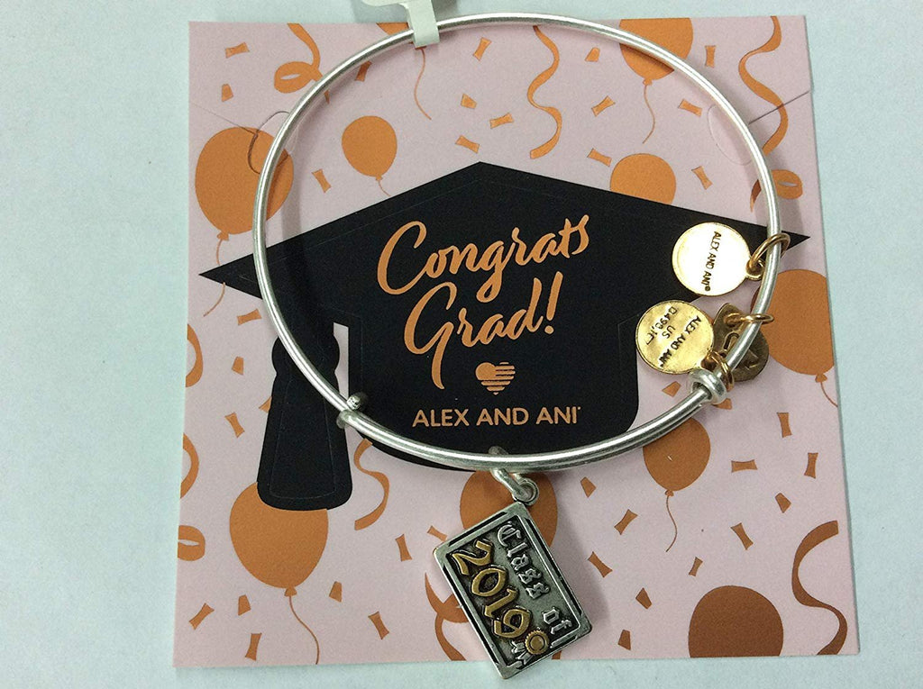 Alex and Ani Class of 2019 Diploma Bangle Bracelet Two Tone Rafaelian Silver NWTBC