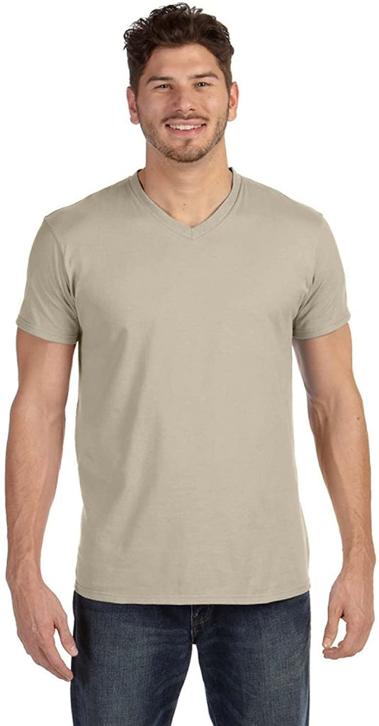 Hanes Mens Ringspun Cotton Nano-T V-Neck T-Shirt (498V)