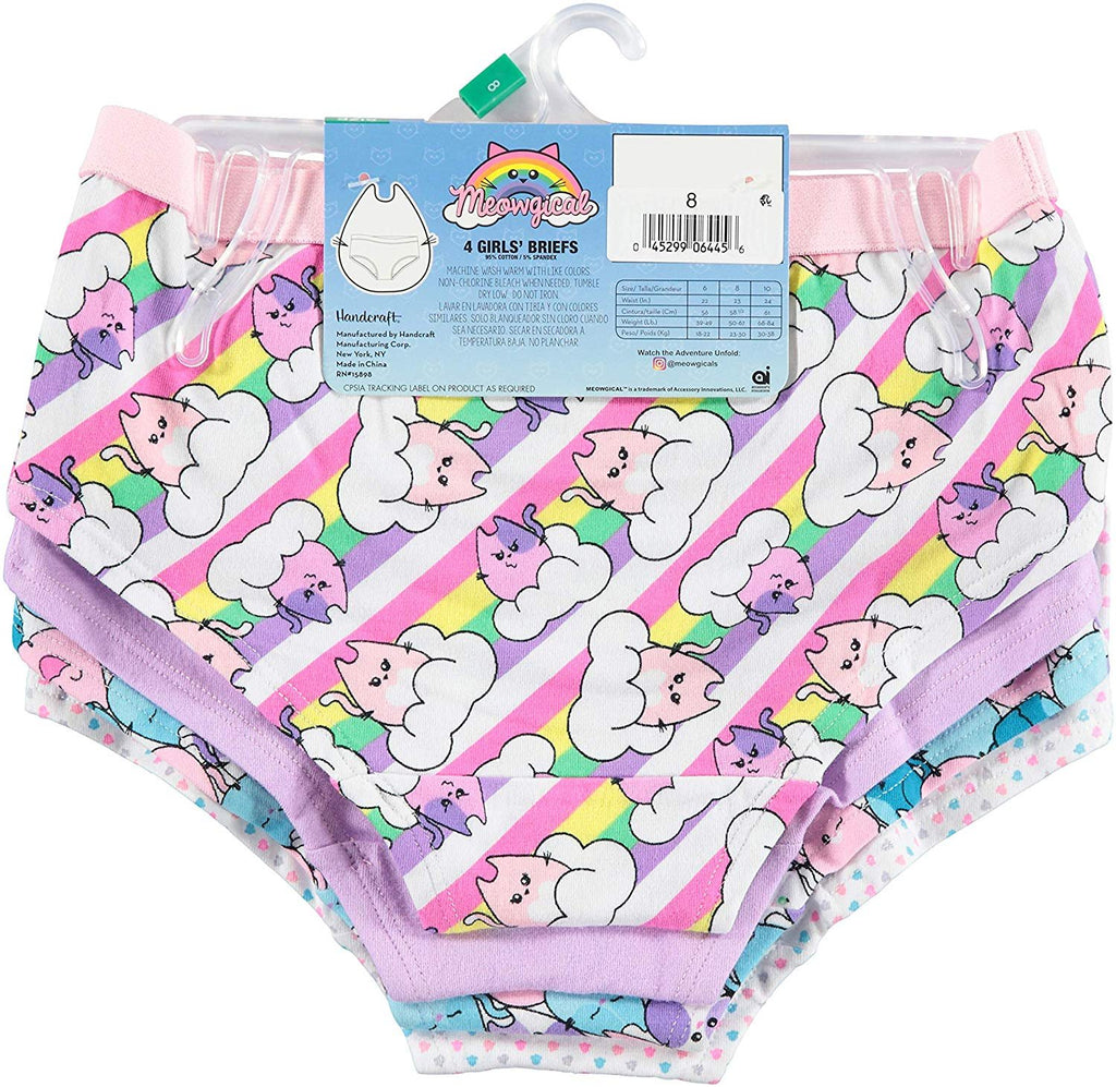 Handcraft Girls' Big Meowgical 4pk Supersoft Reactive Print Panties