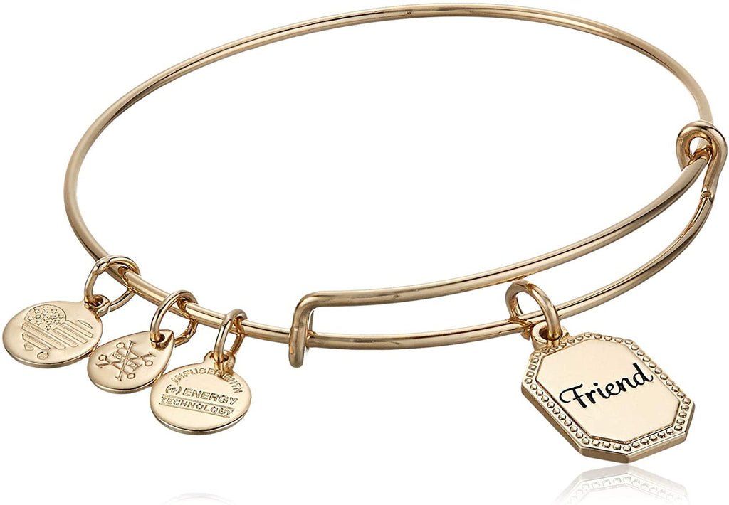 Alex and Ani Because I Love You Expandable Wire Bangle Bracelet for Women, Meaningful Charms, 2 to 3.5 in