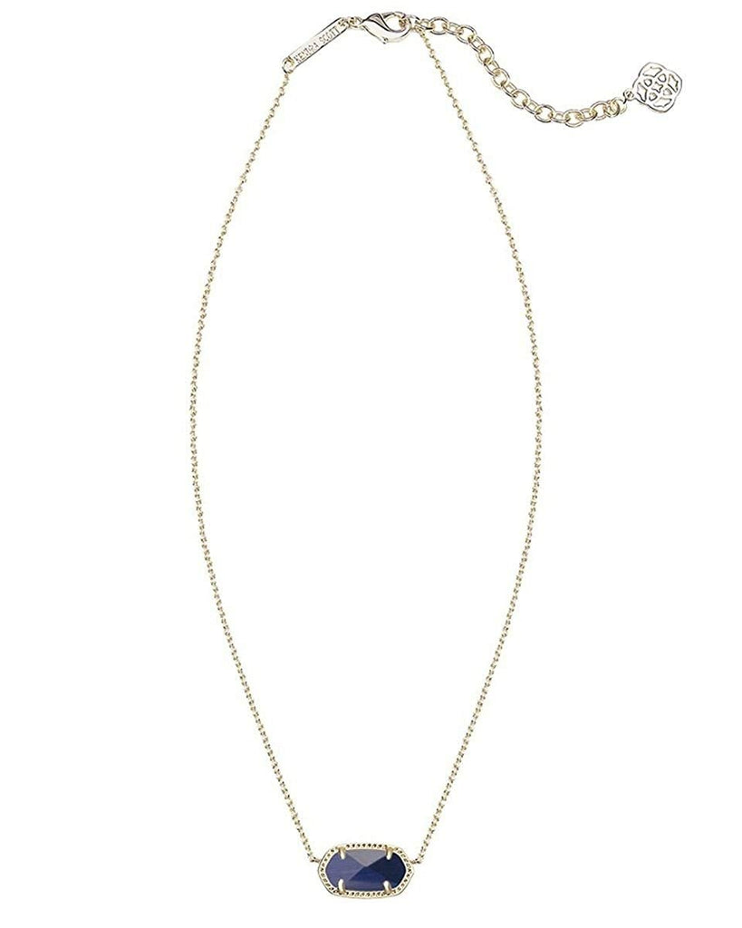 Kendra Scott Signature Elisa Pendant Necklace in Gold Plated & Navy Glass