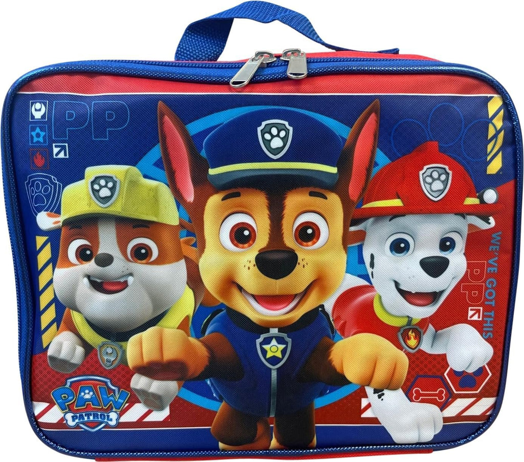 Ruz Paw Patrol Boy's 16 Inch Backpack With Removable Matching Lunch Box Set (Red-Blue)