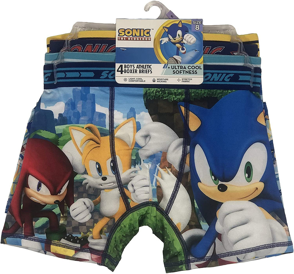 Sonic The Hedgehog Boys' Sonic 4pk Athletic Boxer Brief