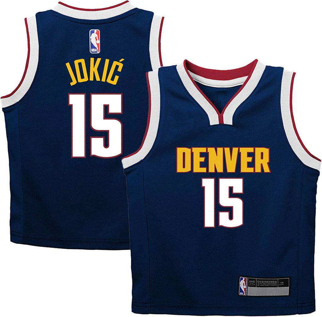 NBA Kids 4-7 Official Name and Number Replica Home Alternate Road Player Jersey (7, Nikola Jokic Denver Nuggets Navy Icon Edition)