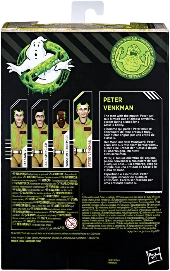 Ghostbusters Plasma Series Glow-in-The-Dark Peter Venkman Toy 15-cm-Scale Collectible Classic 1984 Ghostbusters Figure, Kids Ages 4 and Up, Multicolor, F4848