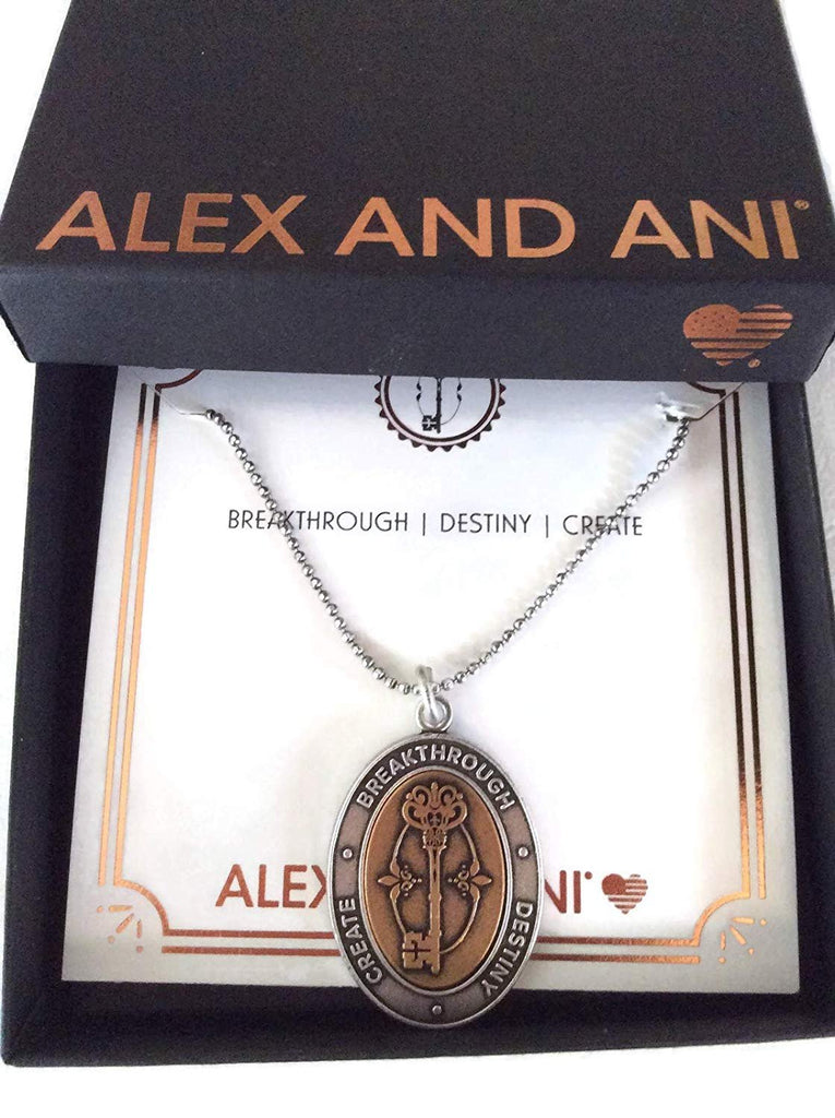 Alex and Ani Key to Life Necklace Two Tone Rafaelian Silver NWTBC