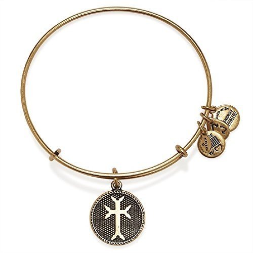 Alex and Ani Armenian Cross Charm Bangle Rafaelian Gold Finish Bracelet, A14EB72RG