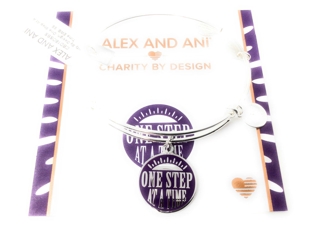 Alex and Ani Womens Charity By Design, One Step EWB Bracelet, Shiny Silver, Expandable