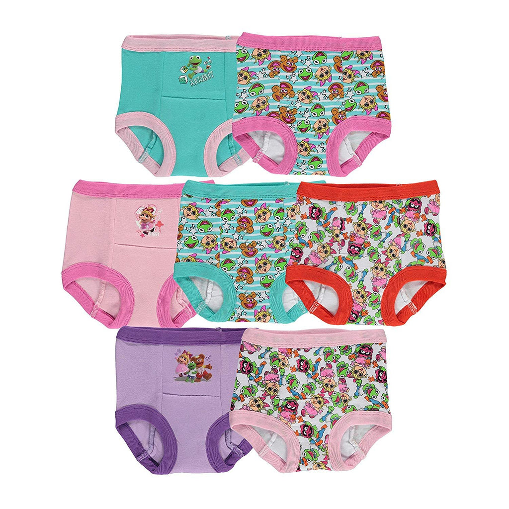 Muppet Babies Girls 7-Pack Training Pants Underwear Toddler Little Kid Infant Baby Piggy Kermit Animal Gonzo
