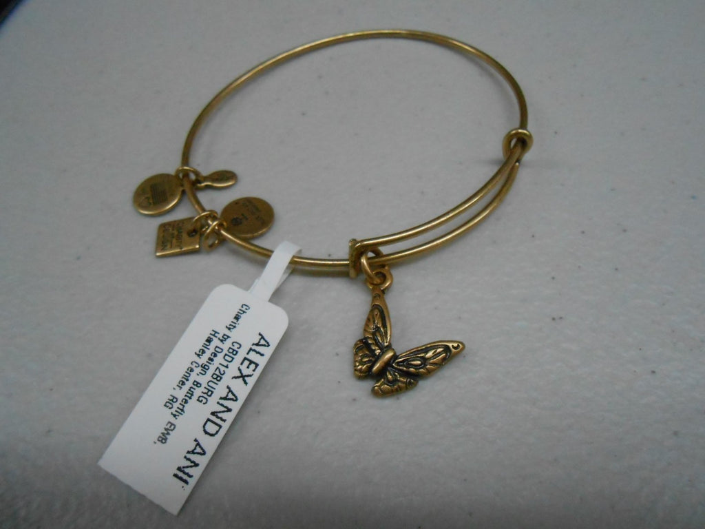 Alex and Ani Charity by Design Butterfly Charm Bangle Bracelet, 7.75"