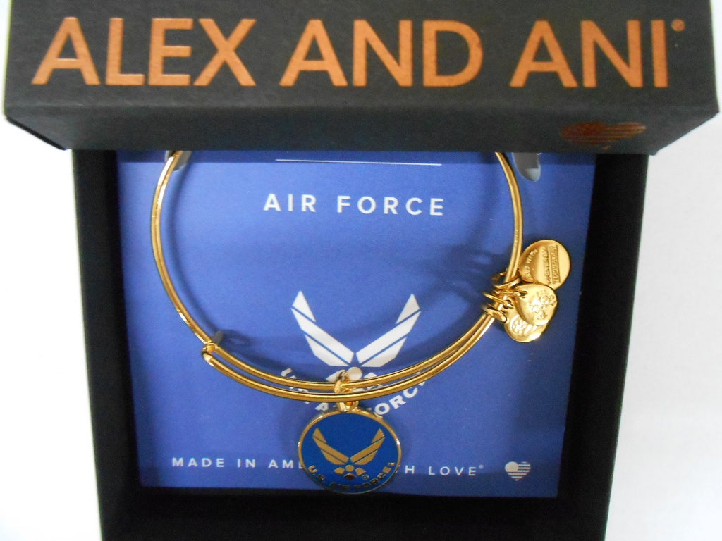 Alex and Ani Armed Forces US Air Force Expandable Wire Bangle Charm Bracelet